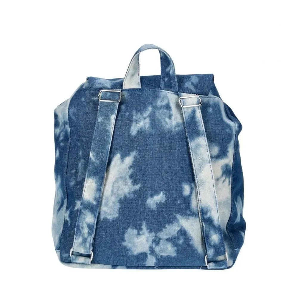 Girls Justice Denim Rucksack Backpack Bag Blue